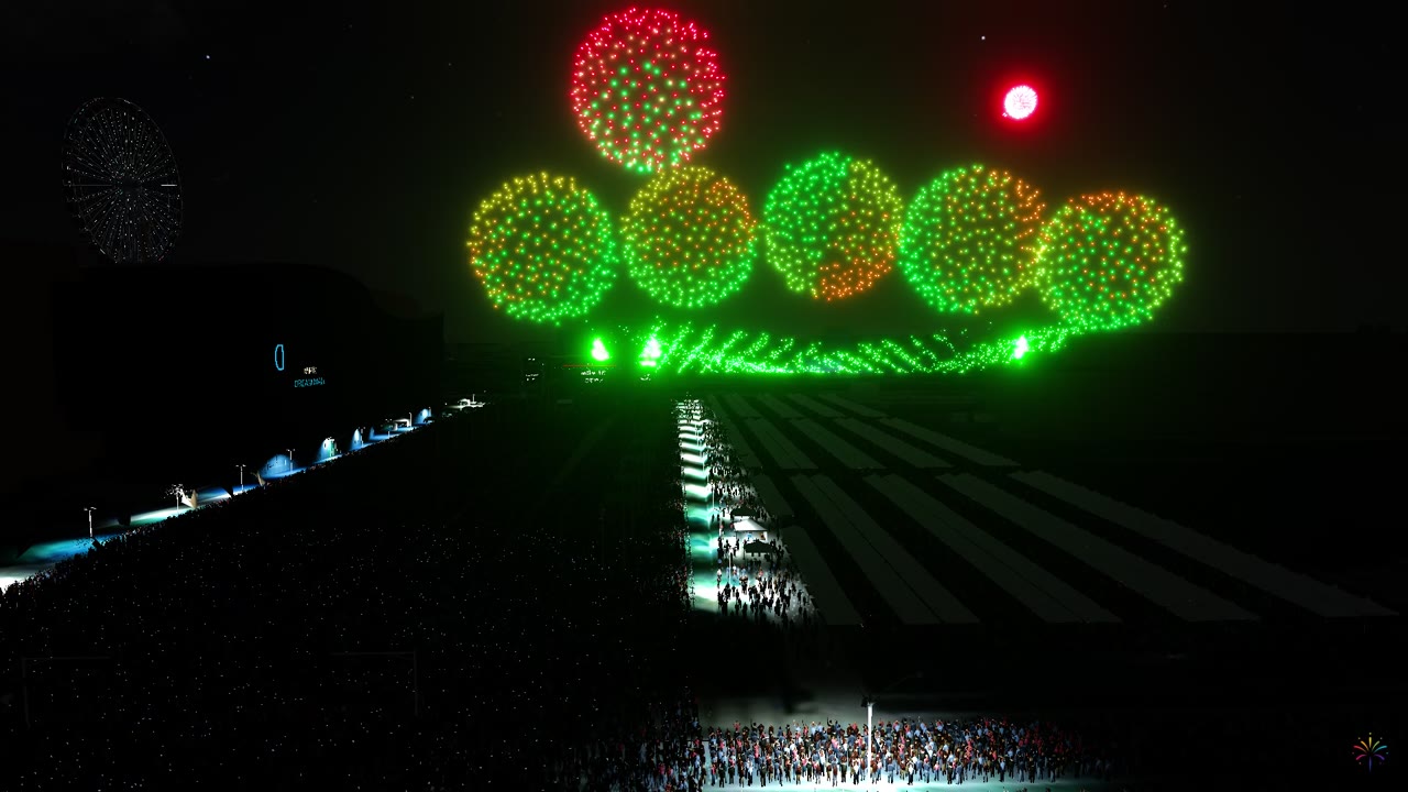 夜間場景：扇形與高空效果的實際軟體模擬畫面